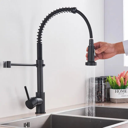 Matte Black Pull-Down Kitchen Faucet