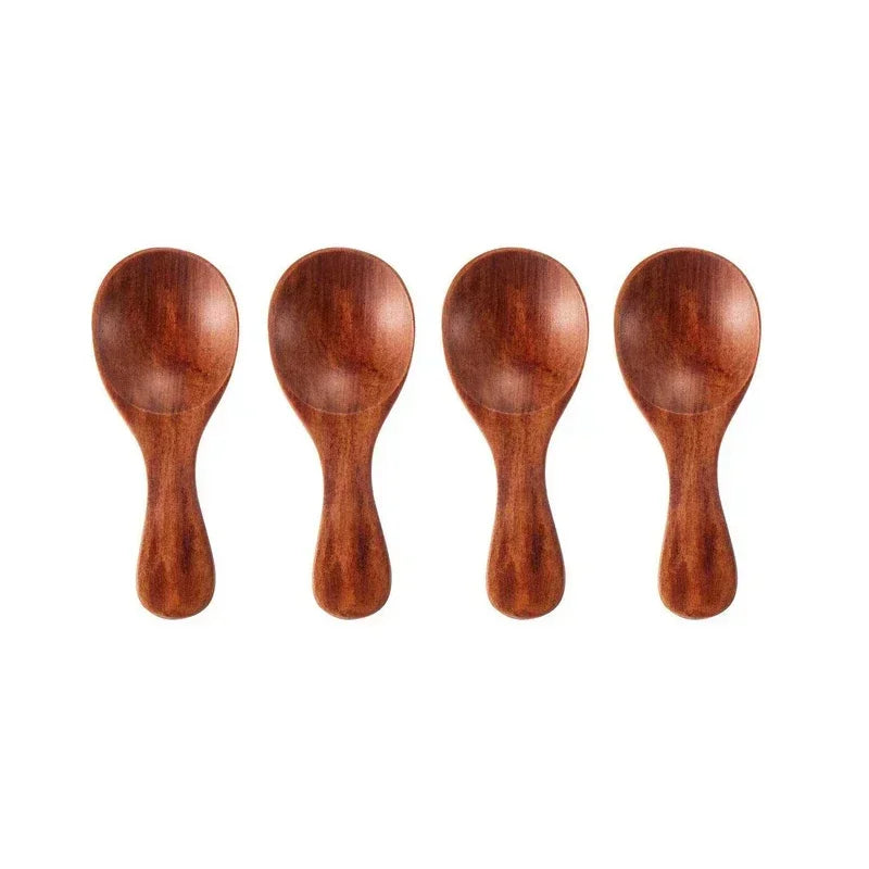 Set of 4 Wooden Condiment Spoons