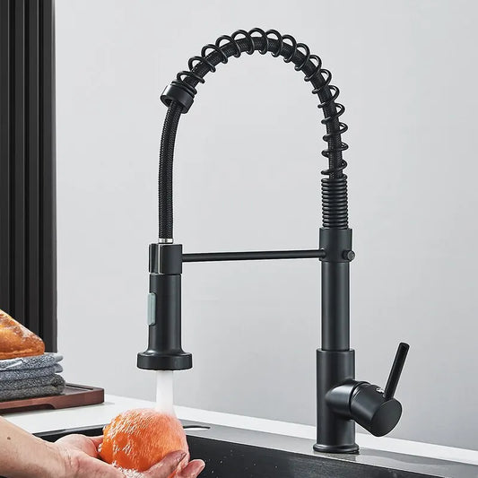Matte Black Pull-Down Kitchen Faucet