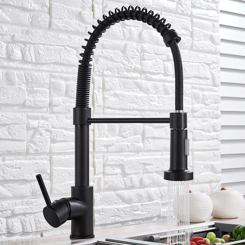 Matte Black Pull-Down Kitchen Faucet