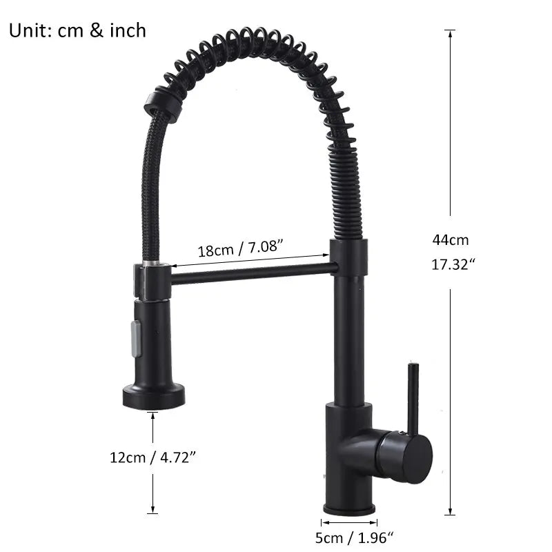 Matte Black Pull-Down Kitchen Faucet